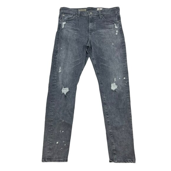 Adriano Goldschmied Womens Farrah Skinny Crop Jeans Gray Paint Splatter 30 Waist - Picture 1 of 10